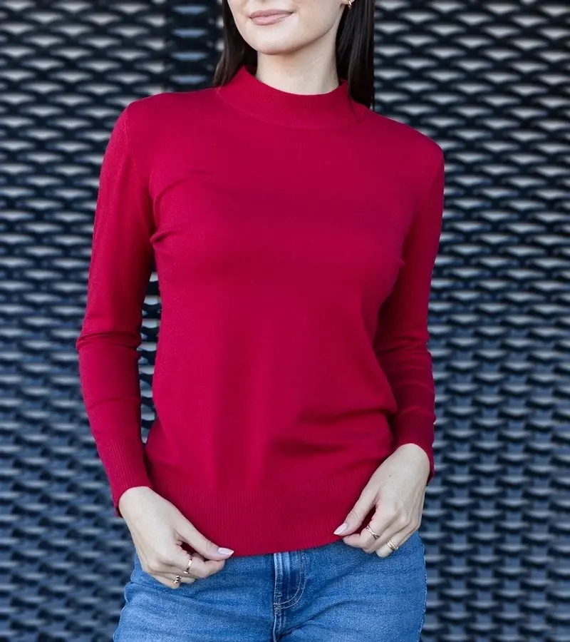 marka niezdefiniowana Red classic loose-fit sweater Essana