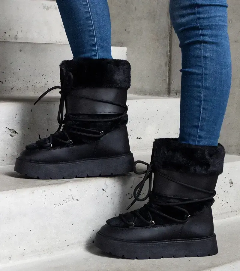 marka niezdefiniowana Black snowboots Istiss