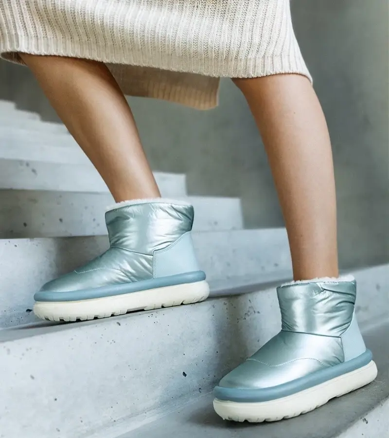 marka niezdefiniowana Jasnozielone ciepłe śniegowce na platformie Cores