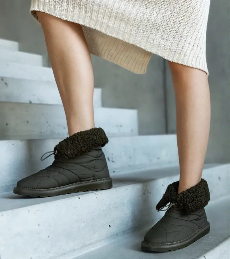 marka niezdefiniowana Green insulated snow boots with welt Caellita