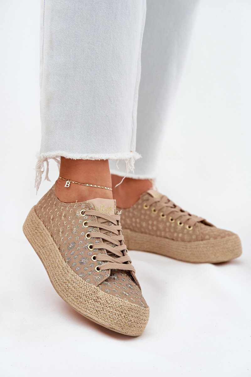 Vzorované dámské tenisky na platformě s pleteninou Lee Cooper