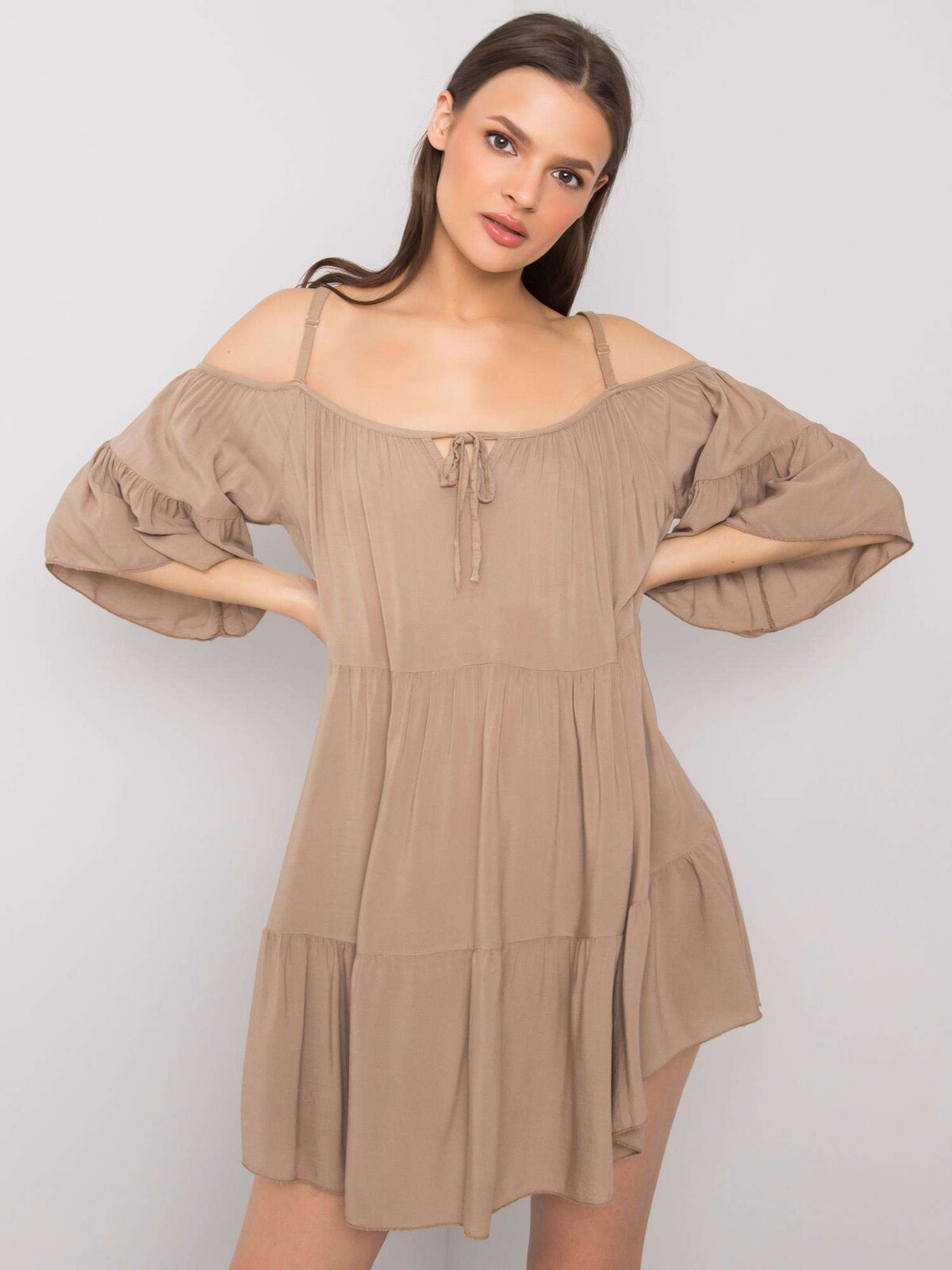 Dress-TW-SK-BI-80840.20-dark beige