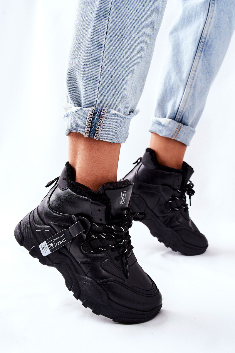 EVENTO Dámské zateplené Sneakersy Černé Kaphia