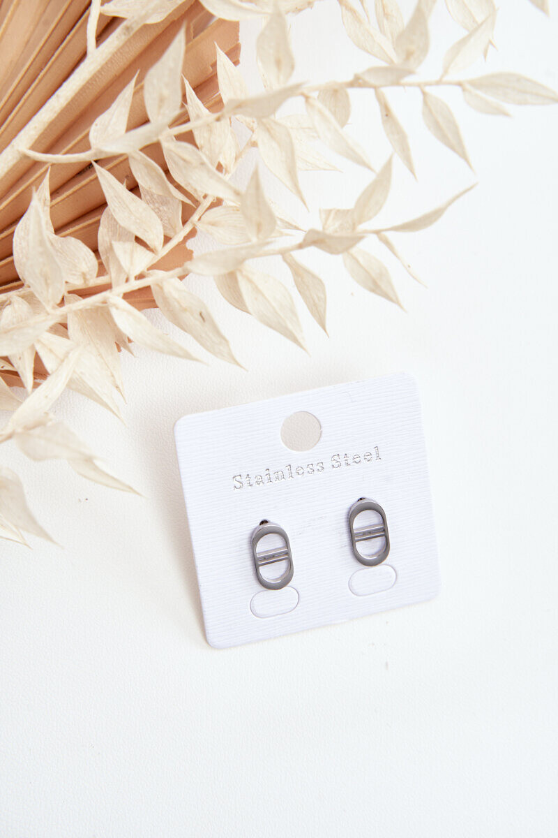 Glam Chic Oválné náušnice stříbrné