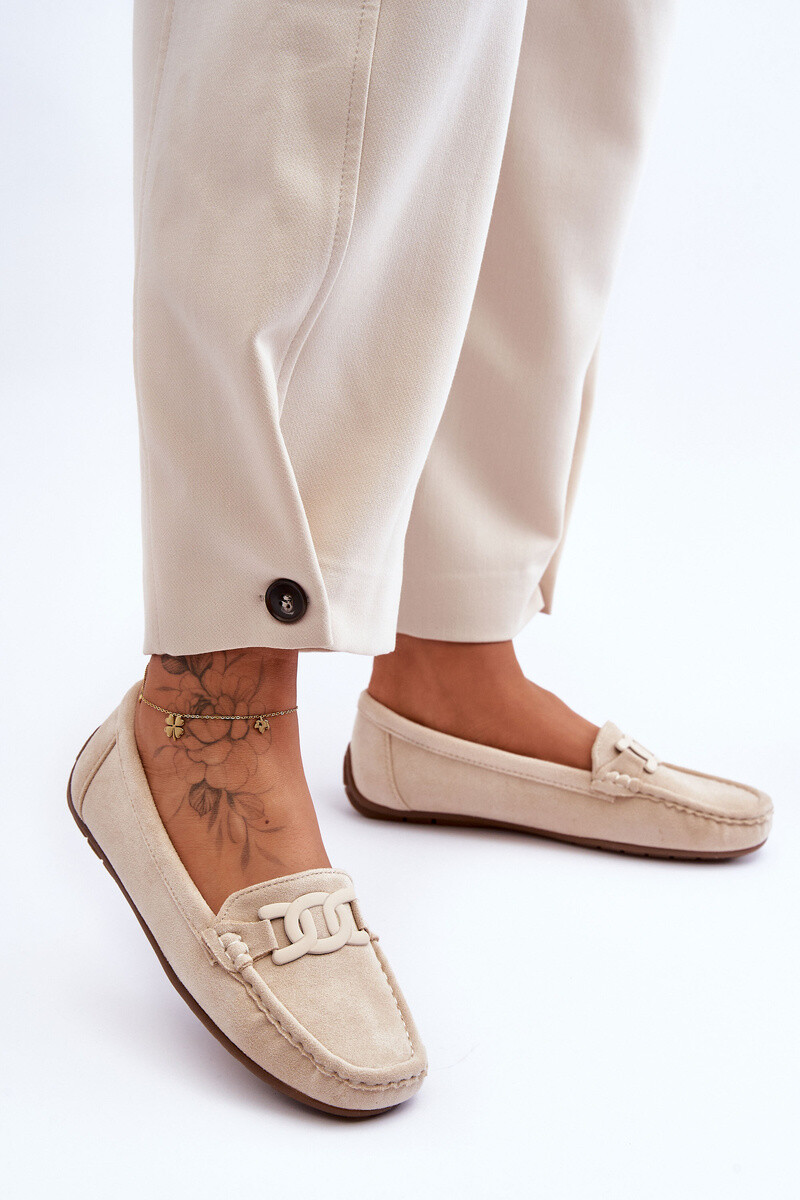 Boto Dámské módní semišové mokasíny Bežové Rabell