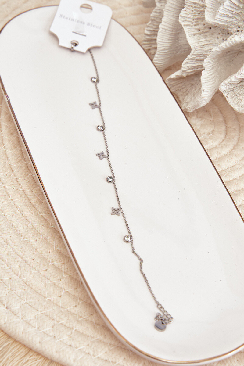 Glam Chic Náramek Na Nohu S Visícími Stříbrnými Ozdobami