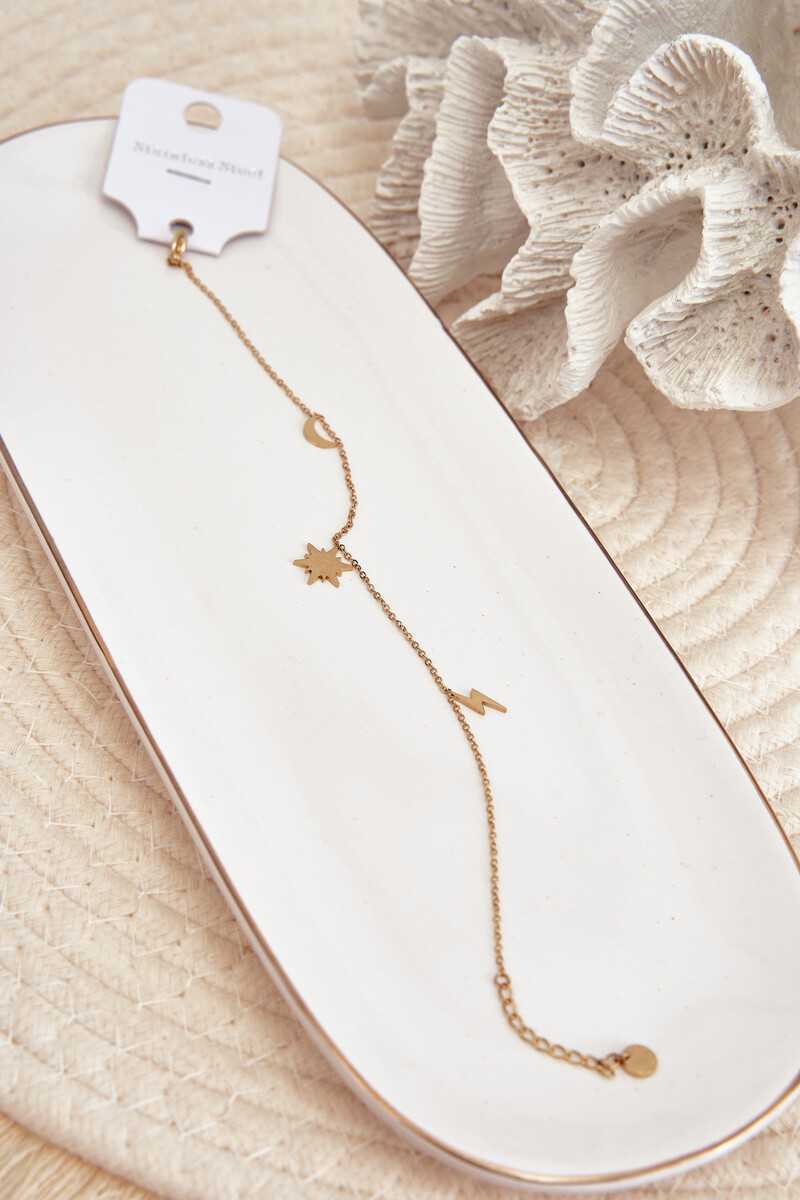 Glam Chic Náramek Na Nohu S Přívěsky Zlatý