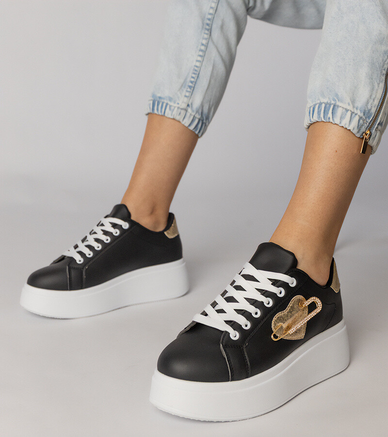 marka niezdefiniowana Black platform espadrille sandals Panola