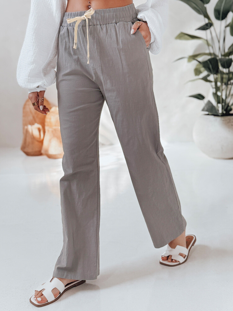 Spodnie damskie casualowe wide leg BOHO DAY szare Dstreet