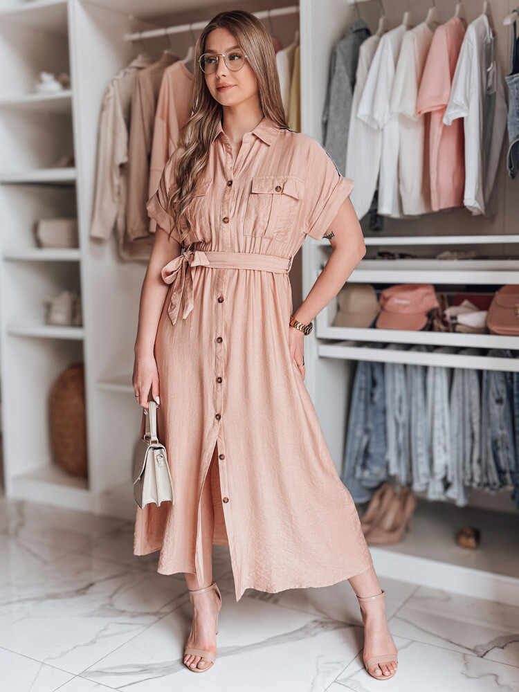 Sukienka maxi lniana SUNNI LOVE różowa Dstreet