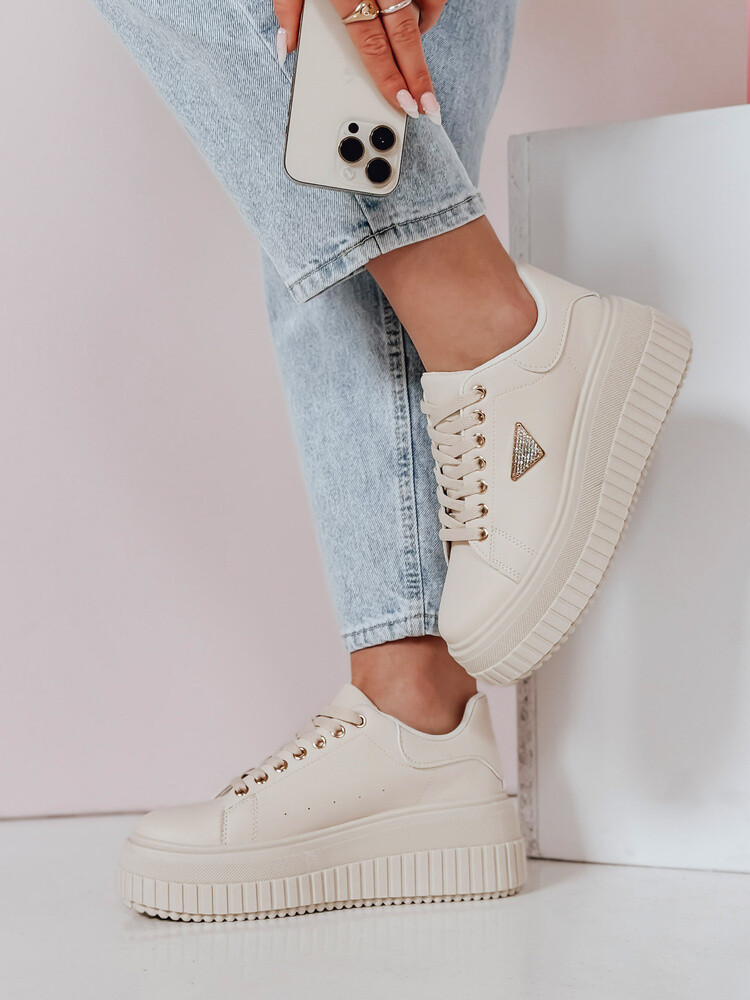 Sneakersy damskie na platformie SNIKPIK beżowe Dstreet