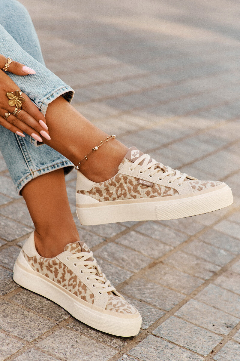 Nízké dámské tenisky s leopardím potiskem Lee Cooper