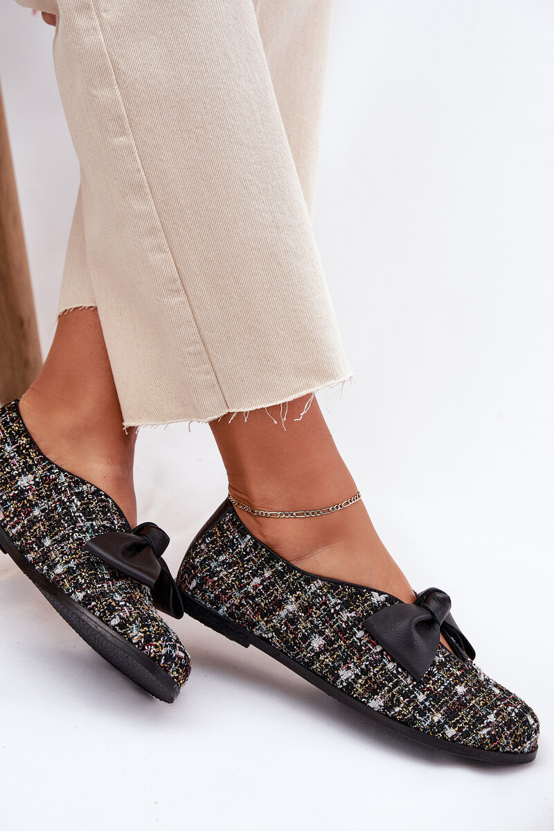 Kožené Baletky S Mašlí Laura Messi 2921 Černé