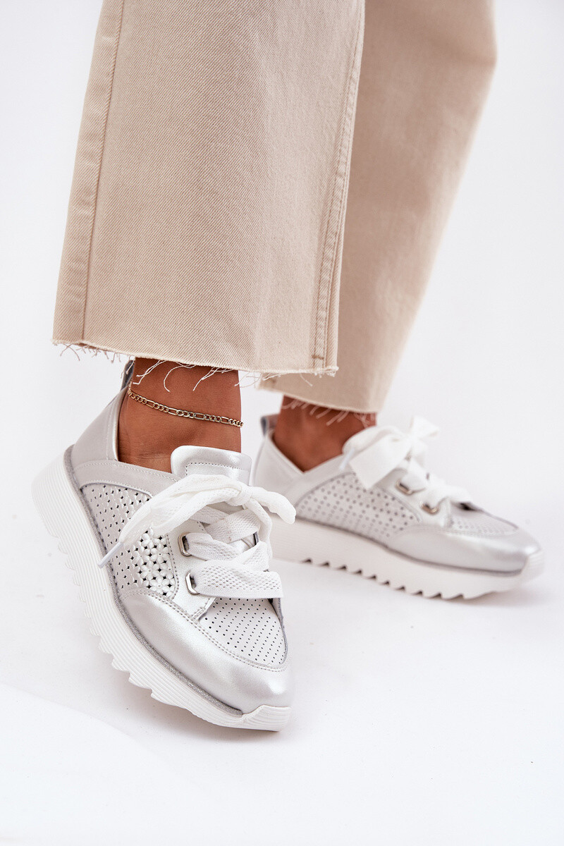 S. BARSKI Dámské Kožené Tenisky Na Platformě D&A