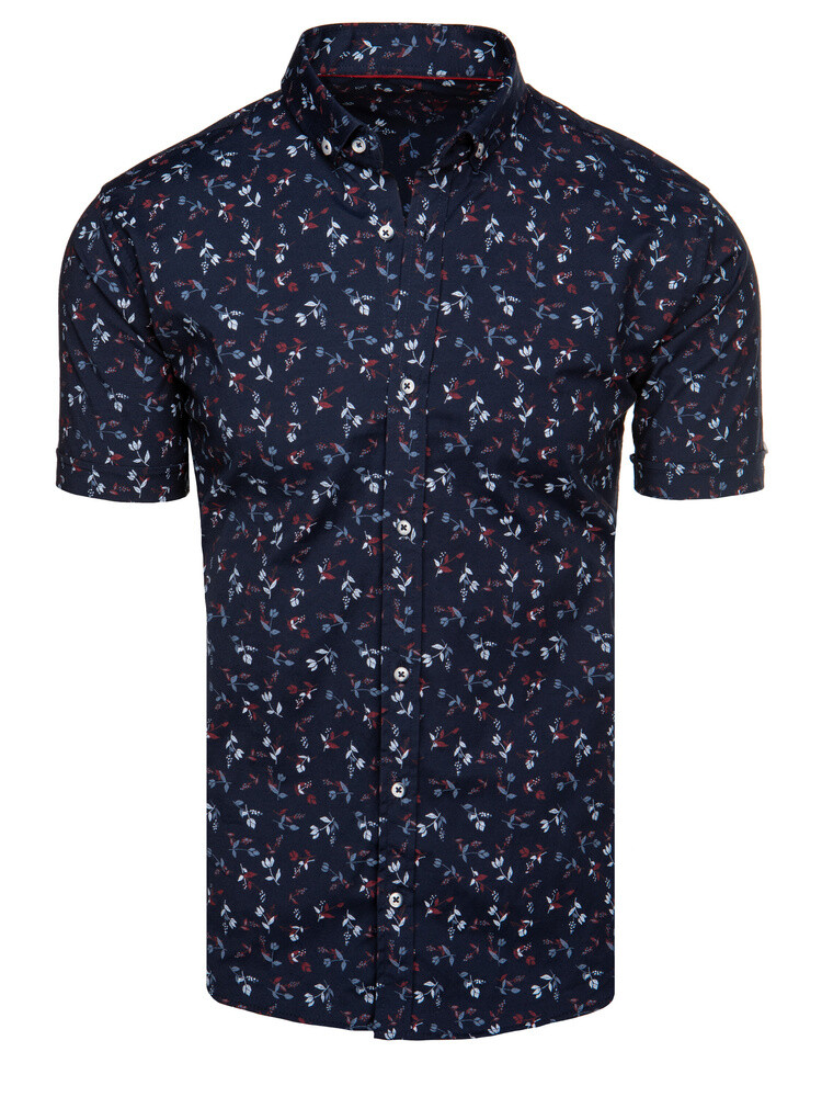 Koszula męska z krótkim rękawem granatowa Dstreet