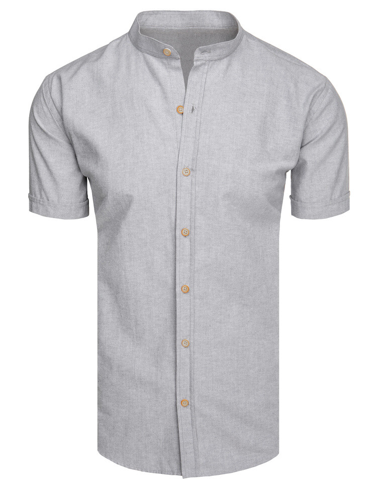 Koszula męska z krótkim rękawem szara Dstreet