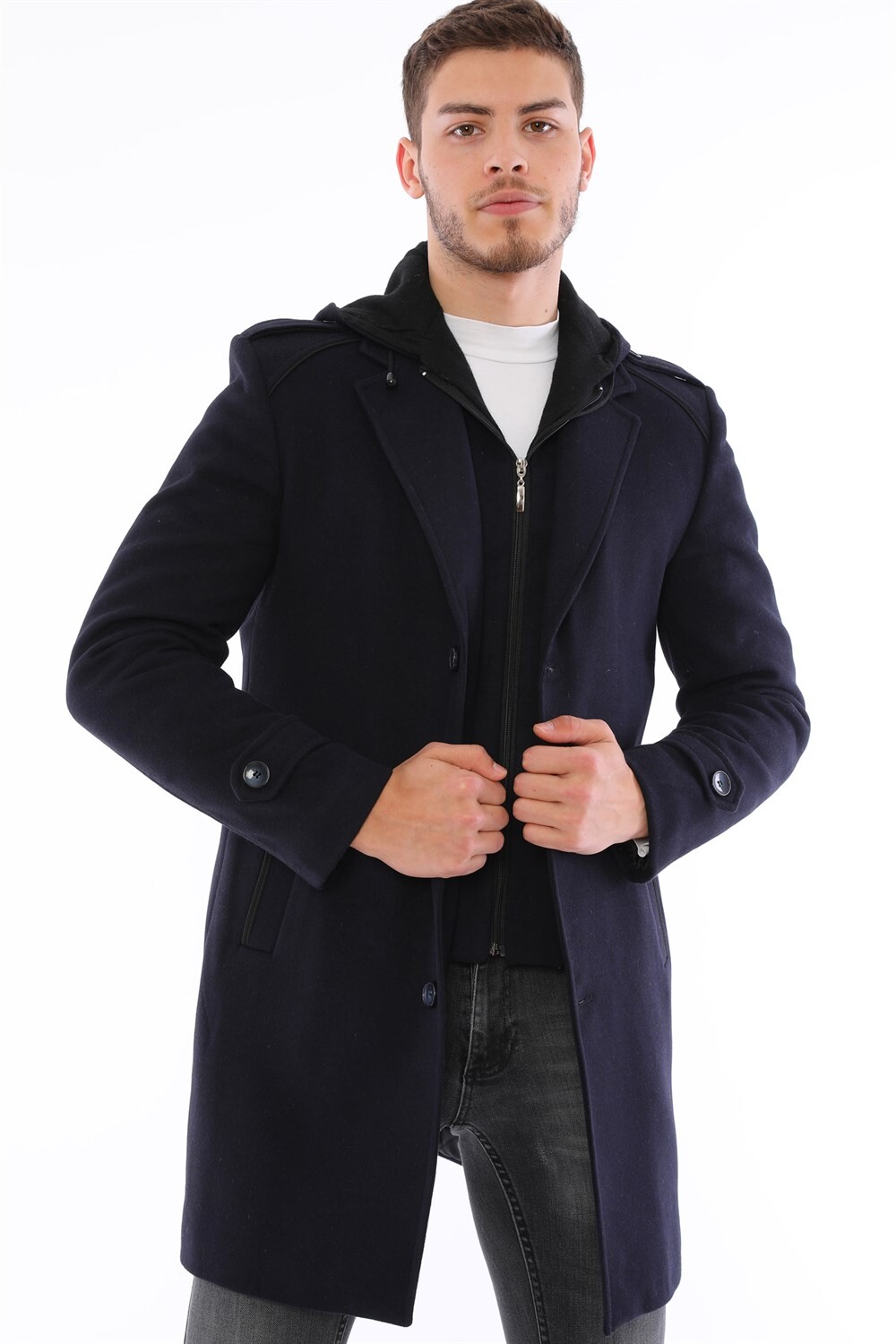 PLT8401 DEWBERRY MEN'S COAT-NAVY BLUE
