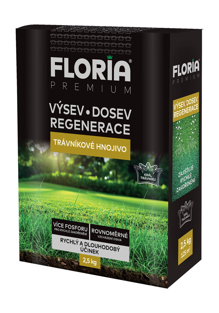 AGRO CS FLORIA PREMIUM Trávníkové hnojivo pro výsevy, dosevy a regeneraci 2,5 kg