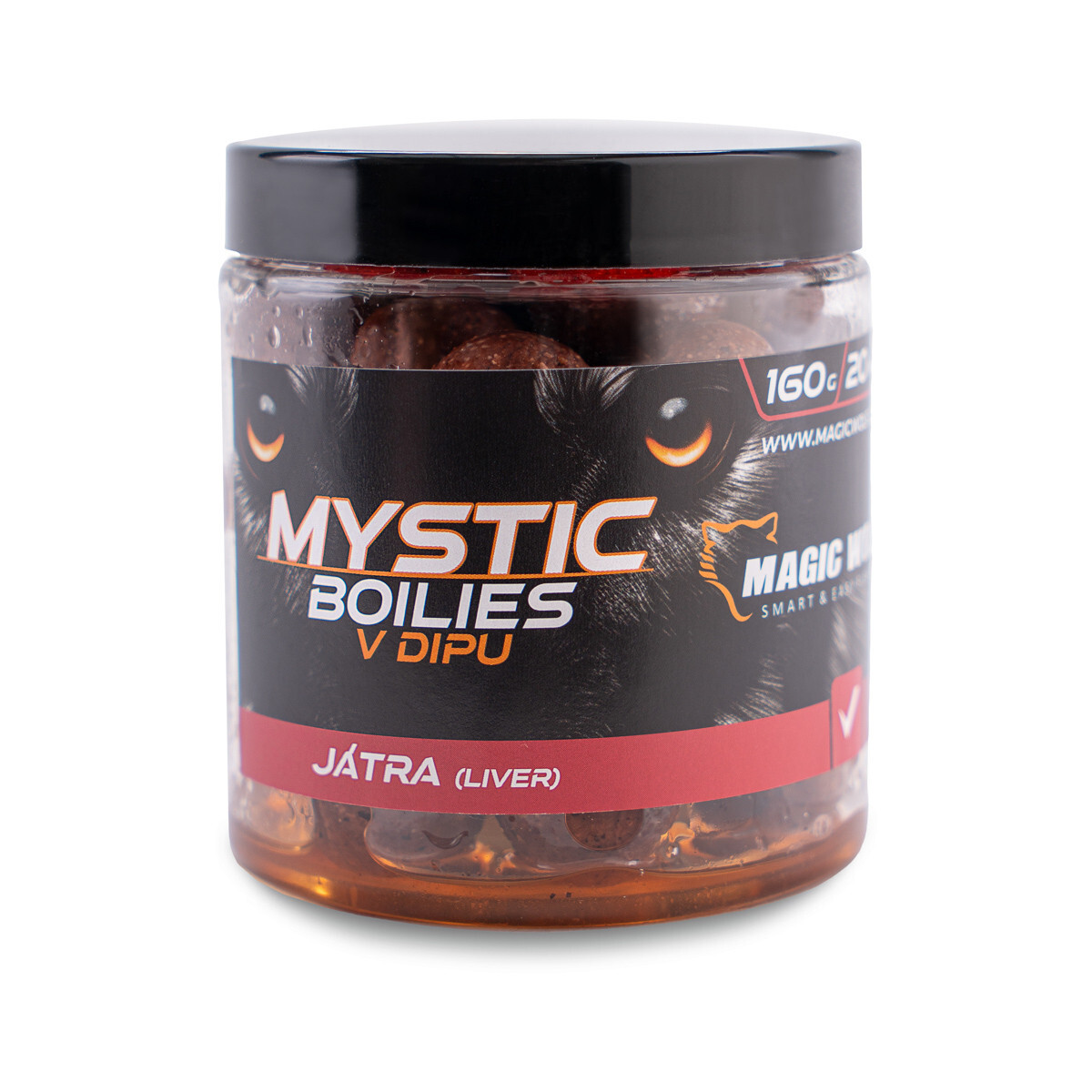 MAGIC WOLF MYSTIC Boilies v dipu 20mm/160g JÁTRA