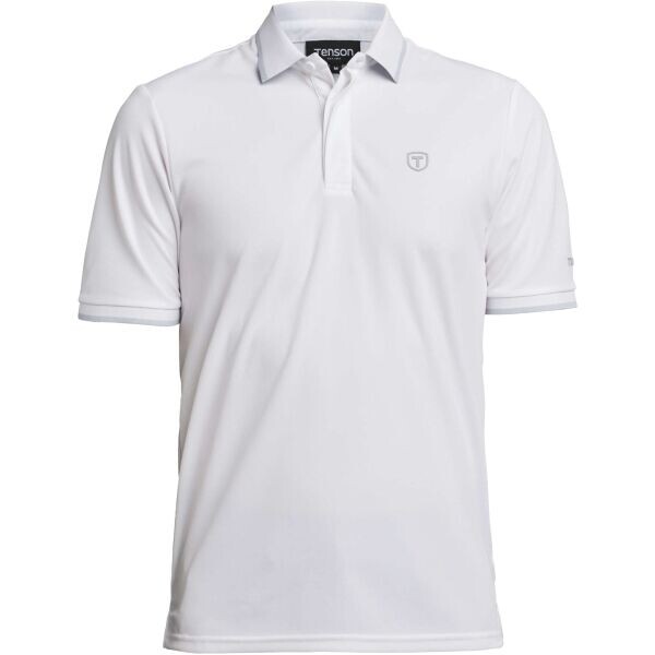 TENSON TXLITE POLO Pánské funkční polo tričko, bílá, velikost