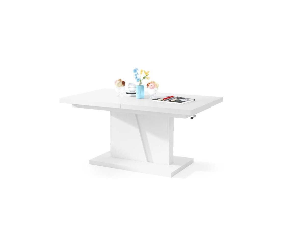 Mazzoni Rozkládací konferenční/jídelní stůl se zvedací deskou  bílá