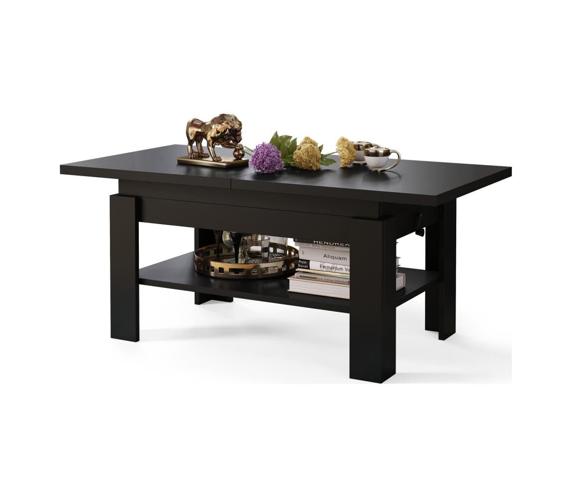 Mazzoni Rozkládací konferenční/jídelní stůl se zvedací deskou ROY černá