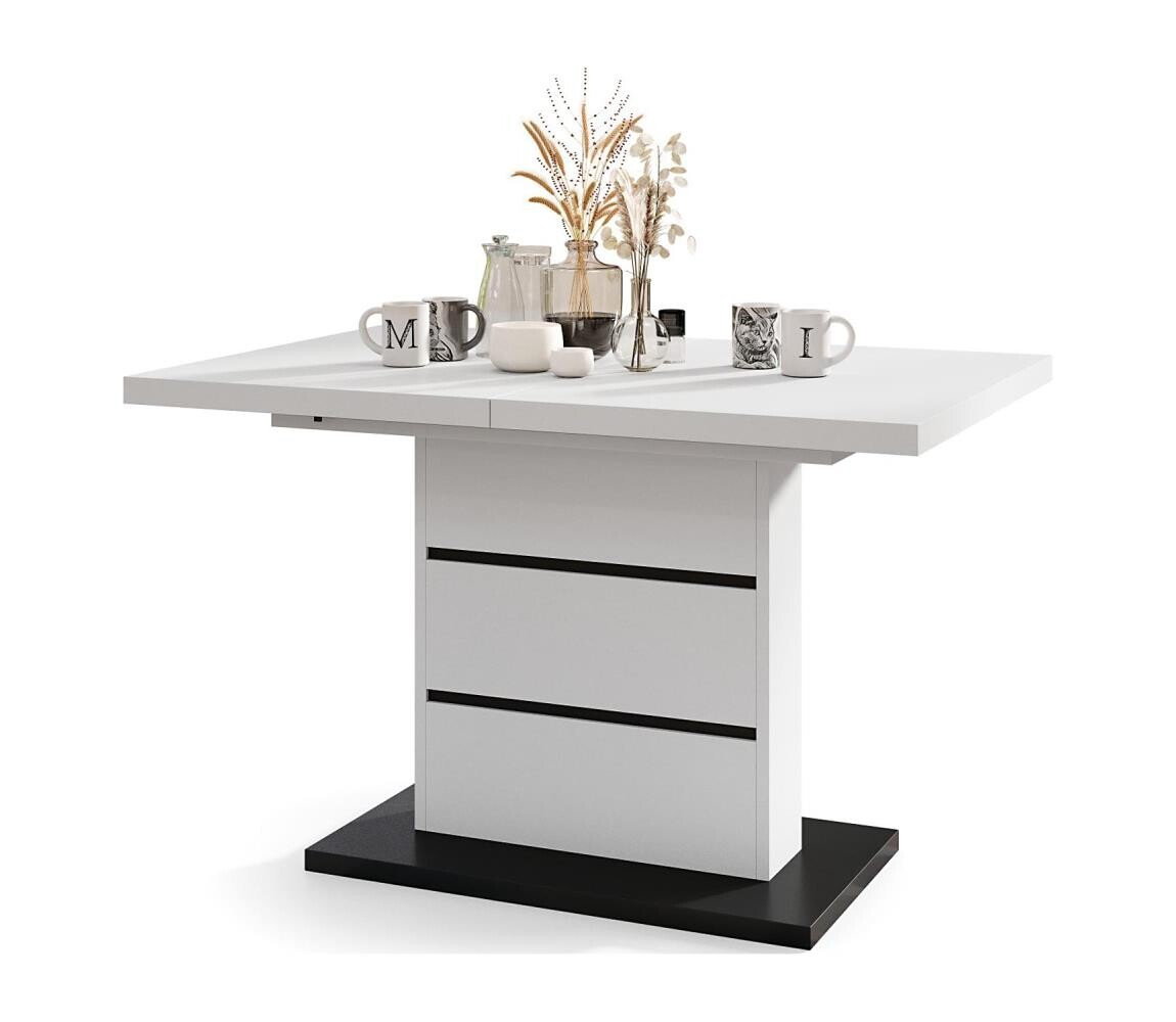 Mazzoni Rozkládací jídelní stůl PAOLO bílá/černá