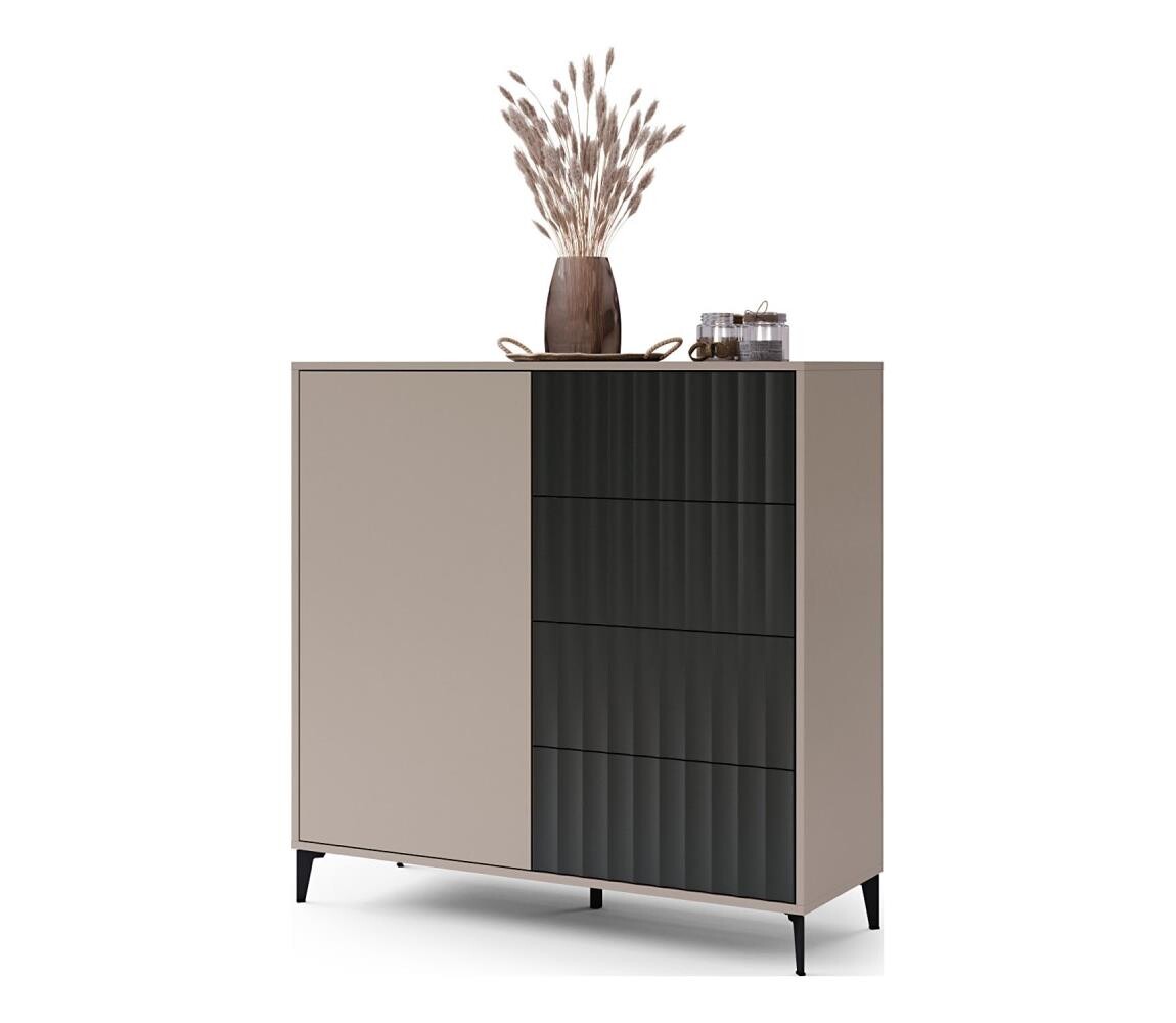 Mazzoni Komoda se zásuvkami RONJA taupe/černá