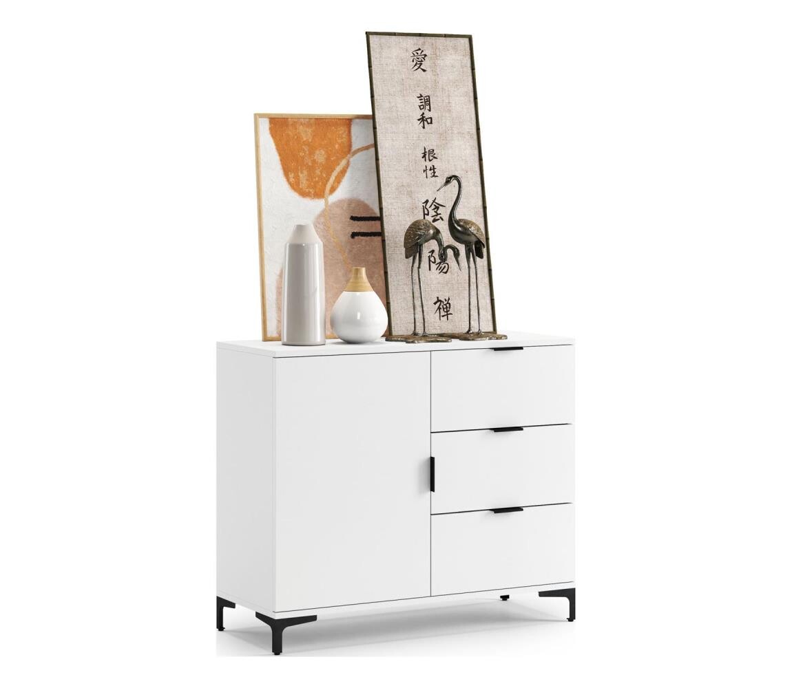 Mazzoni Komoda se zásuvkami LORA bílá