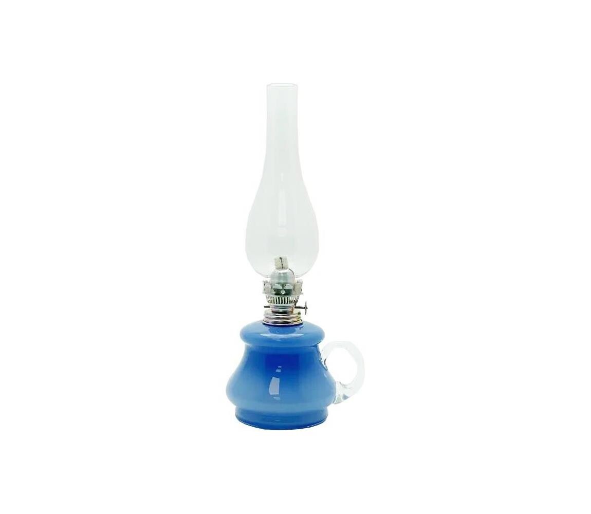 Floriánova huť Petrolejová lampa TEREZA 34 cm tmavě modrá