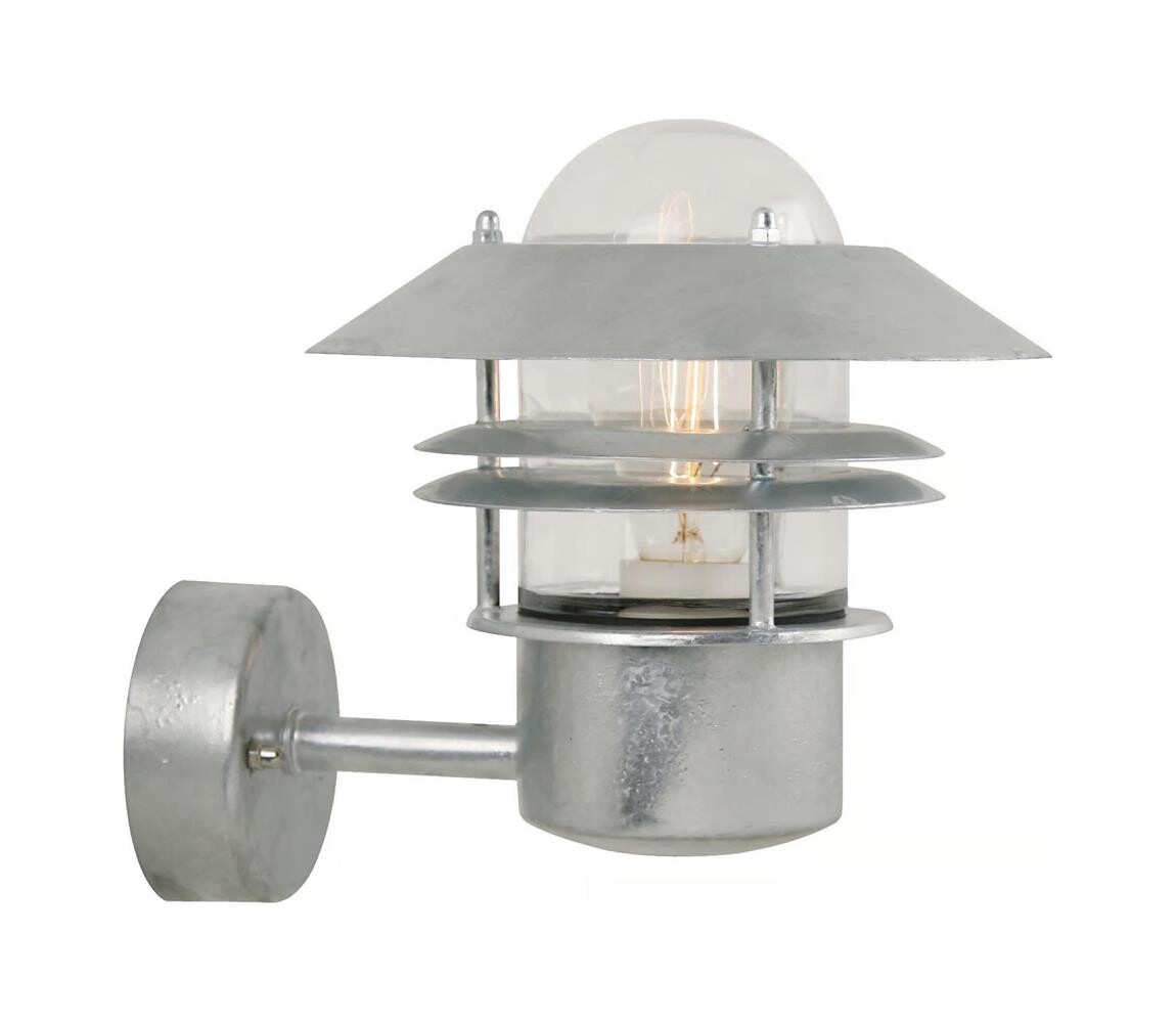 Nordlux Nordlux - Venkovní nástěnné svítidlo BLOKHUS 1xE27/60W/230V IP54 stříbrná