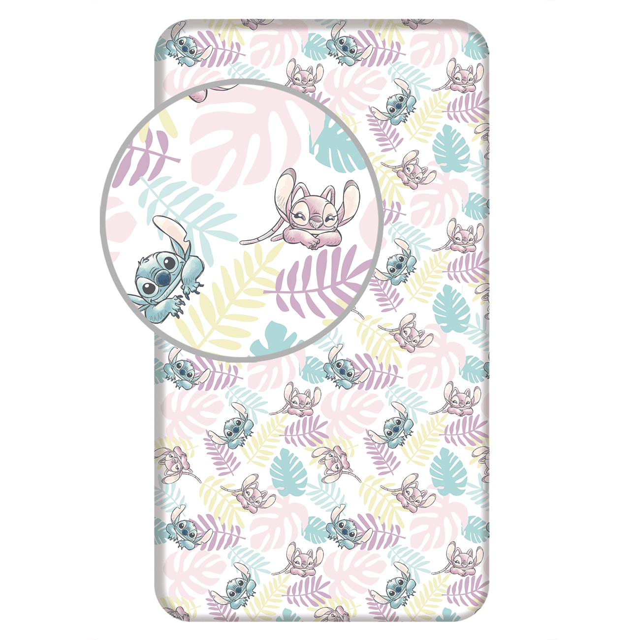 Jerry Fabrics Bavlněné napínací prostěradlo 90x200 + 25 cm - Lilo and Stitch 