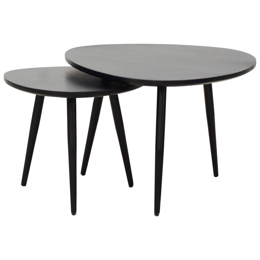 Carryhome SADA KONFERENČNÍCH STOLKŮ, černá, dřevo, kov, 74/68/45 cm