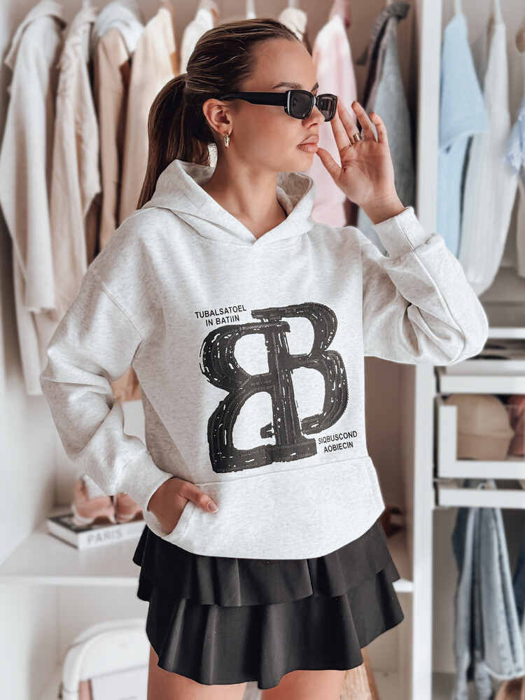Bluza damska oversize z kapturem LITESSO szara Dstreet