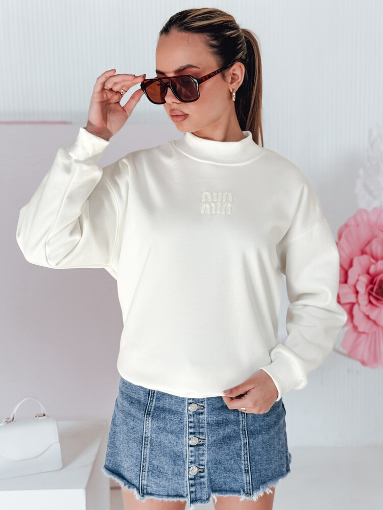 Bluza damska masełko oversize z naszywką LOVASON ecru Dstreet