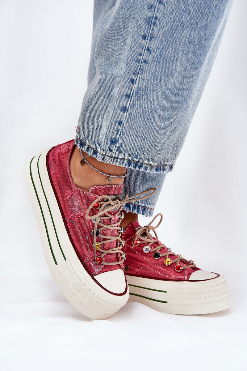 Dámské Tenisky Na Platformě Červené GOE