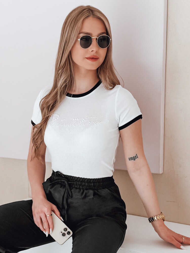 T-shirt damski z napisem LUMINASI biały Dstreet