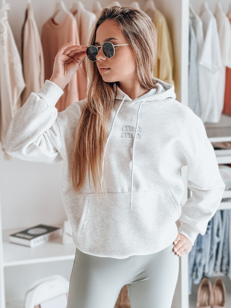 Bluza damska oversize z kapturem MINMIN LOVE szara Dstreet