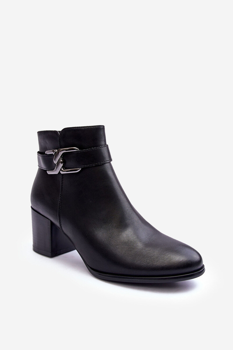 SERGIO LEONE Dámské zateplené kozačky s zdobením černe Astrid