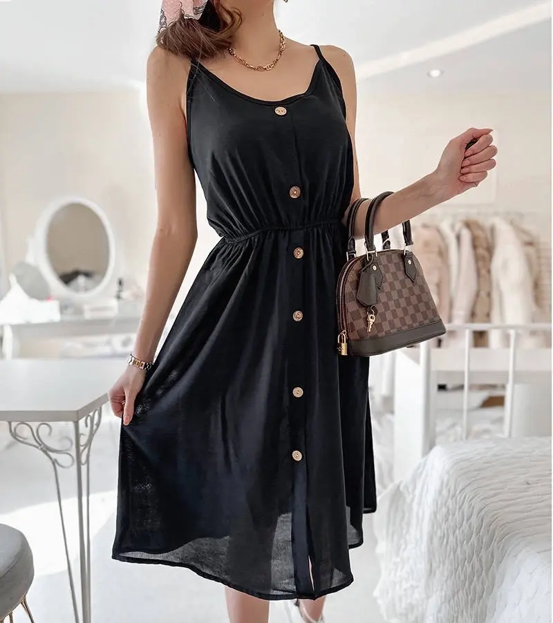 UR/CEO Black spaghetti strap dress Plaisance