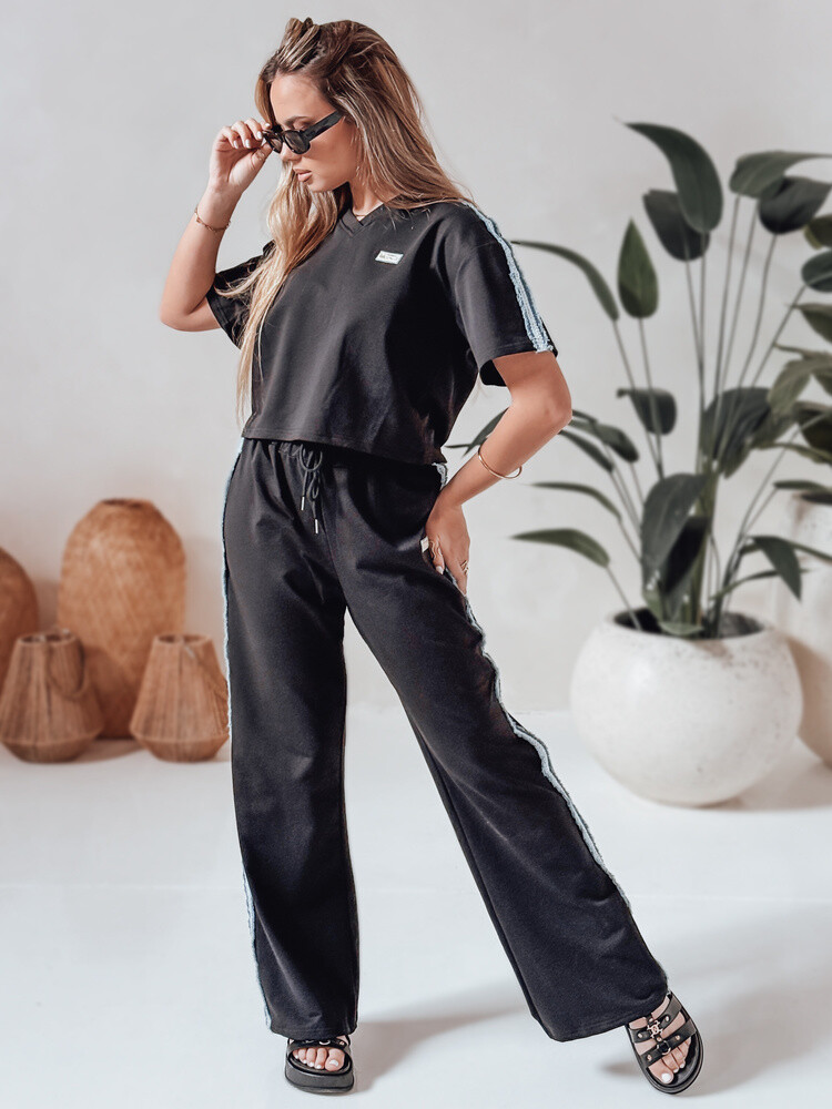 Komplet damski dresowy oversize SPORT LIKE czarny Dstreet