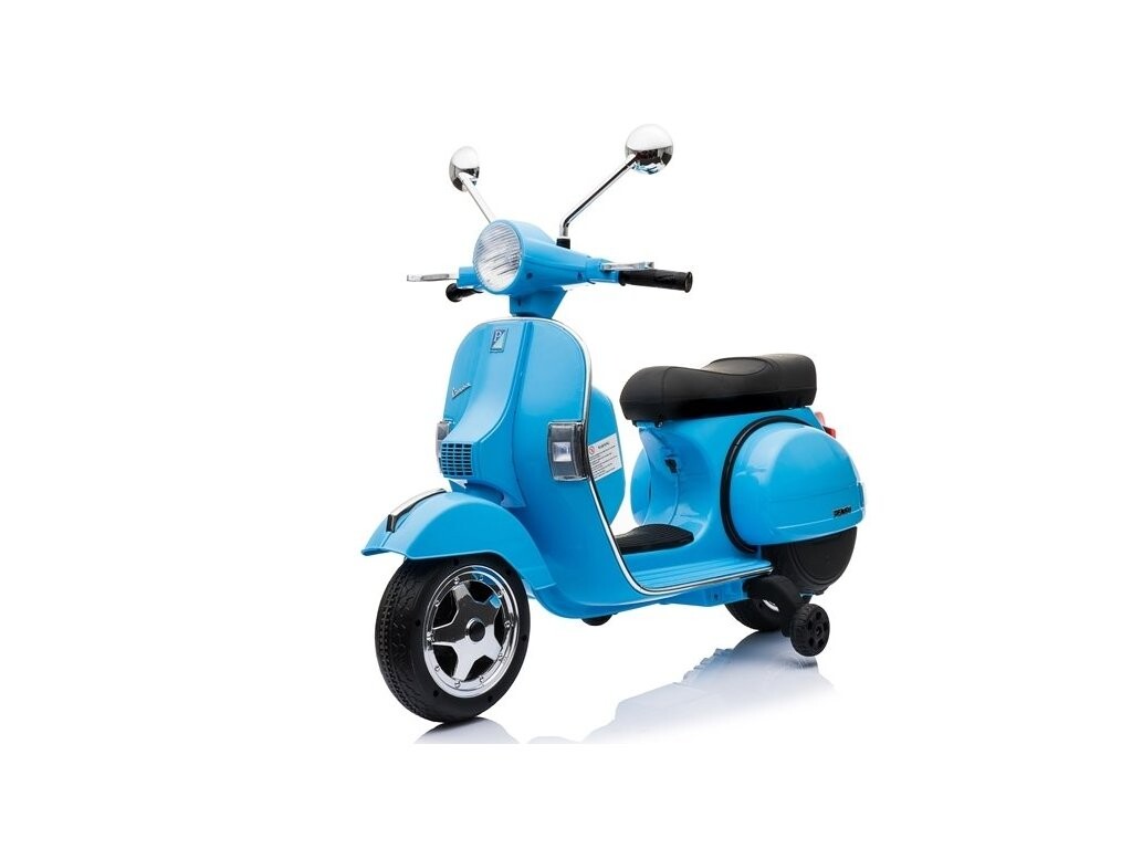 mamido Dětský elektrický skútr Vespa modrá