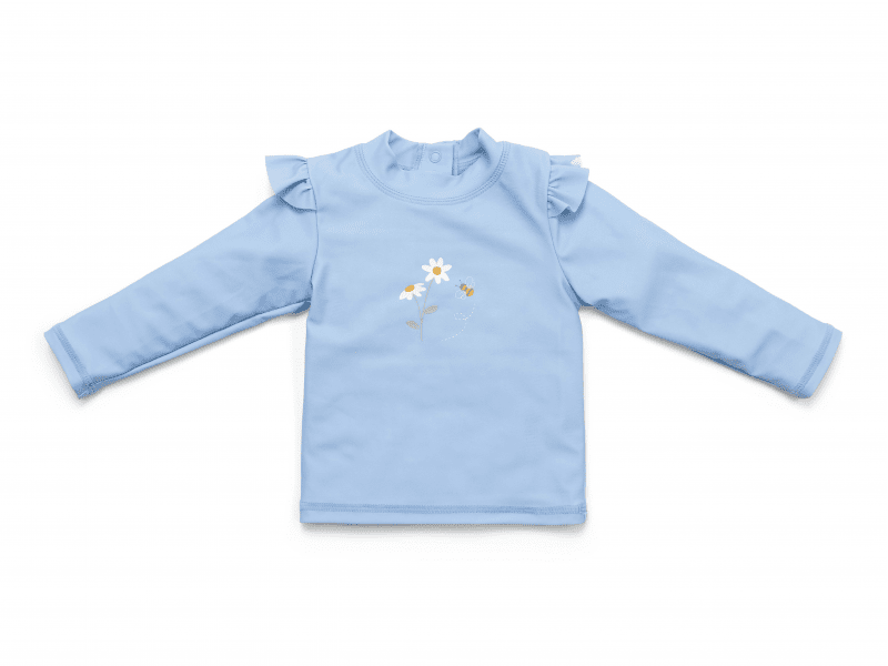 LITTLE DUTCH plavecké triko dlouhý rukáv DAISIES BLUE Velikost: 3 měsíce / 61 cm