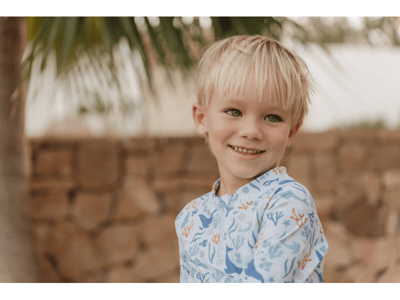 LITTLE DUTCH plavecké triko dlouhý rukáv OCEAN DREAMS BLUE Velikost: 3 měsíce / 61 cm