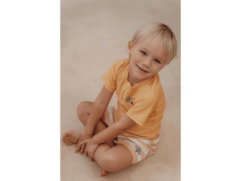 LITTLE DUTCH plavecké triko krátký rukáv HONEY YELLOW Velikost: 3 měsíce / 61 cm