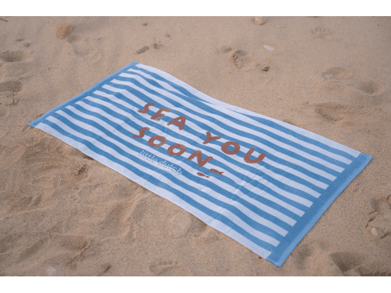 LITTLE DUTCH plážová osuška 120X60 CM OCEAN SEA LIFE BLUE