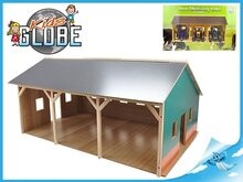 Kids Globe Garáž dřevěná farma pro 3 traktory