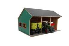 Kids Globe Farming Garáž dřevěná pro 3 traktory