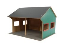 Kids Globe Garáž dřevěná farma pro 2 traktory 44x53x37cm 1:16