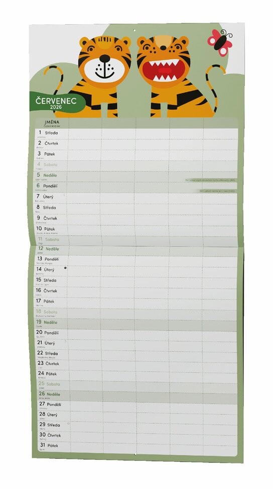 Rodinný plánovací kalendář 2026 - nástěnný kalendář
